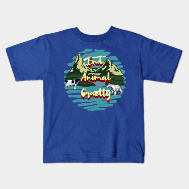 End Animal Cruelty Kids T-Shirt by KoumlisArt